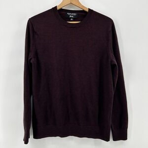 Banana Republic Baruffa Italian Merino Wool Sweater‎ Mens L Burgundy Heather
